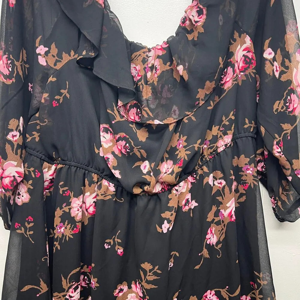 Lane Bryant Ruffle Off Shoulder Floral 3/4 Sleeve Women's Top Size 24 - Image 11