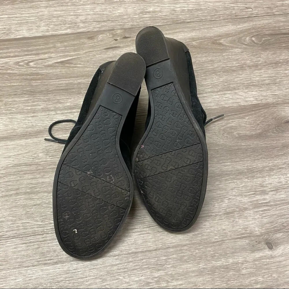 Etienne Aigner Camelot Zita Wedge Ankle Bootie 8 Black - Image 3