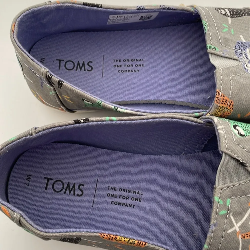 Toms  Sloth Grey Slip On Shoes 7 - Image 4