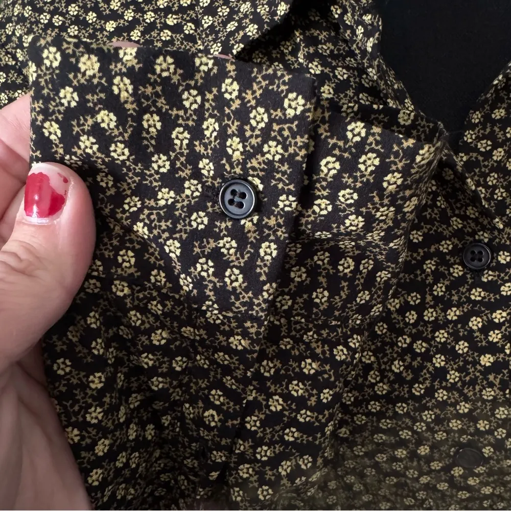 SAMSOE&SAMSOE Milly Patterned Button Down Blouse in Winter Twiggy Green - Image 4