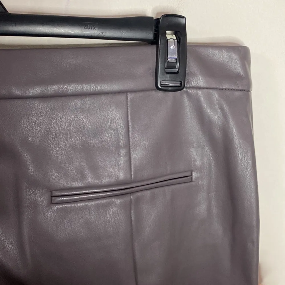 Ann Taylor New  Faux Leather High Waist Ankle Pant in Fresh Graphite size 14T - Image 7