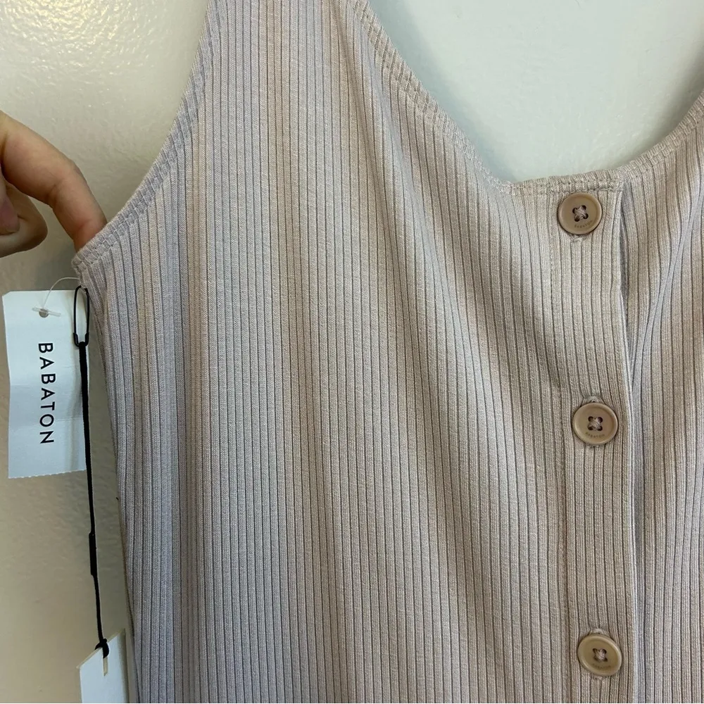 NWT Aritzia Babaton Jayce Ribbed Tank Dress in Lila Fog Size Large - Image 5