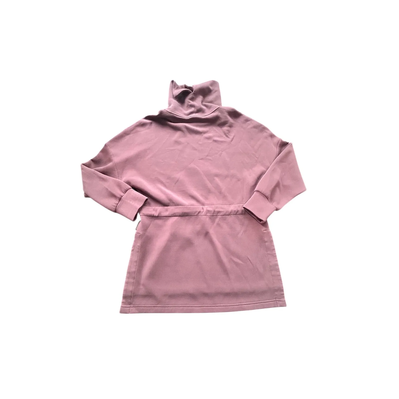 VARLEY Freya Sweat DoubleSoft Turtleneck Pullover Drawstring Waist Rose Mauve S - Image 7