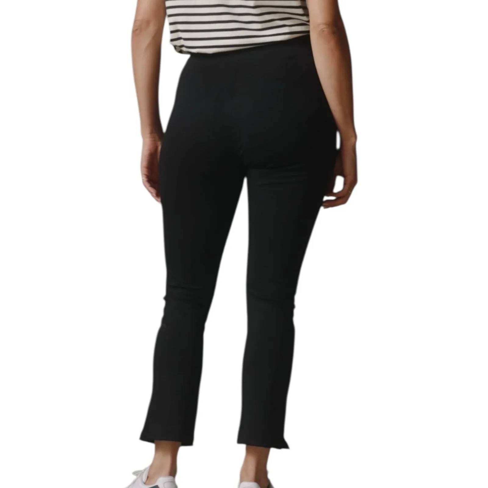 NWOT American Giant Black Ponte Kick Flare Pants Black Pull On Women’s Size 6 - Image 3