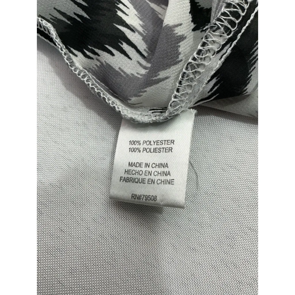 Womans Violet & Claire Blouse Sheer 2x Sleeveless Multicolor Geometric V Neck - Image 4