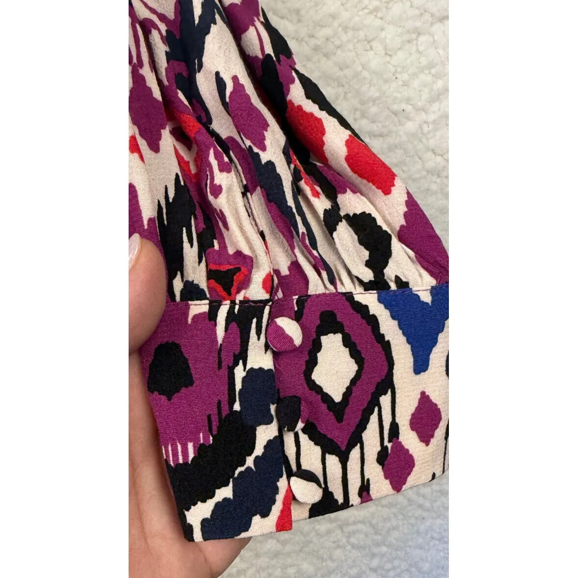 ZARA PRINTED SHIRT DRESS Faux Wrap Long Sleeve Size XLarge NWT - Image 8