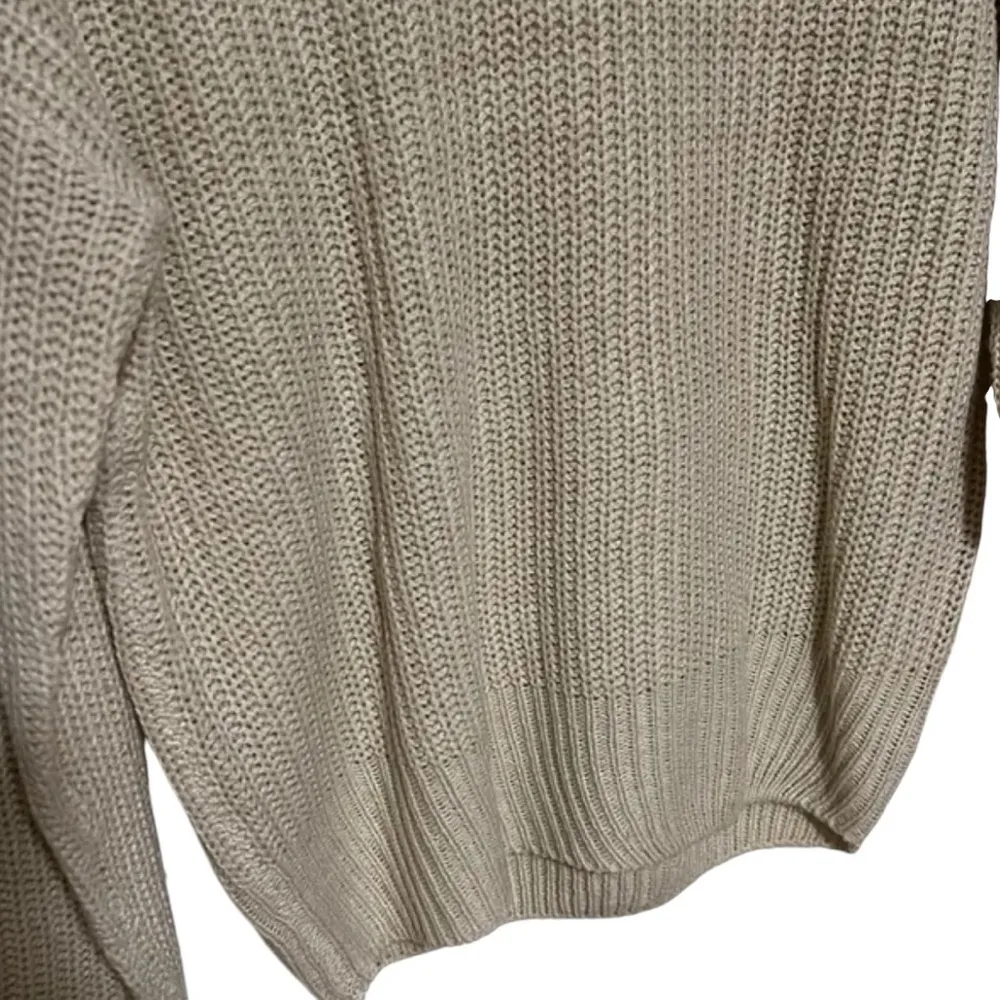 Nasty Gal Tan Collared Sweater | Chunky Comfy Top | Fall Winter | Size Small - Image 2