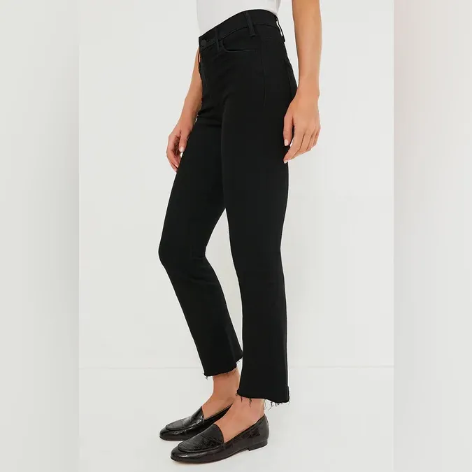 Mother The Hustler Ankle Fray Jeans in Not Guilty Wash Size 30 Black - Image 9