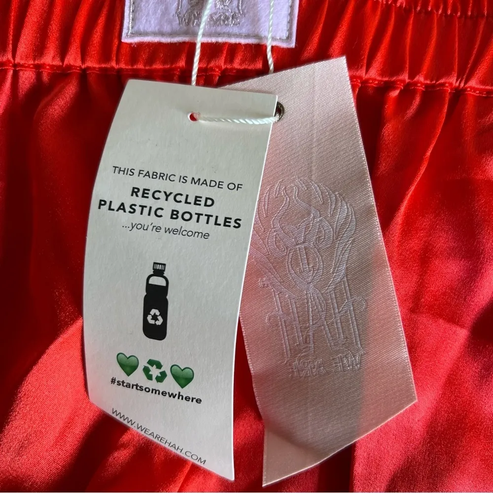 We Are HAH HAHT Blood Orange Women's Satin Boxer Shorts Size S - Image 6