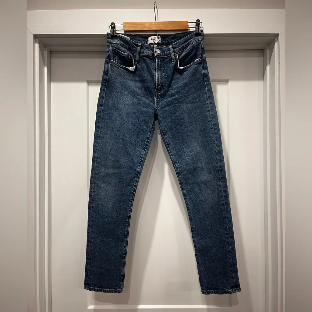 AGOLDE Toni Mid-rise Straight Leg Classic Blue Denim Jeans Size 27 - Image 15