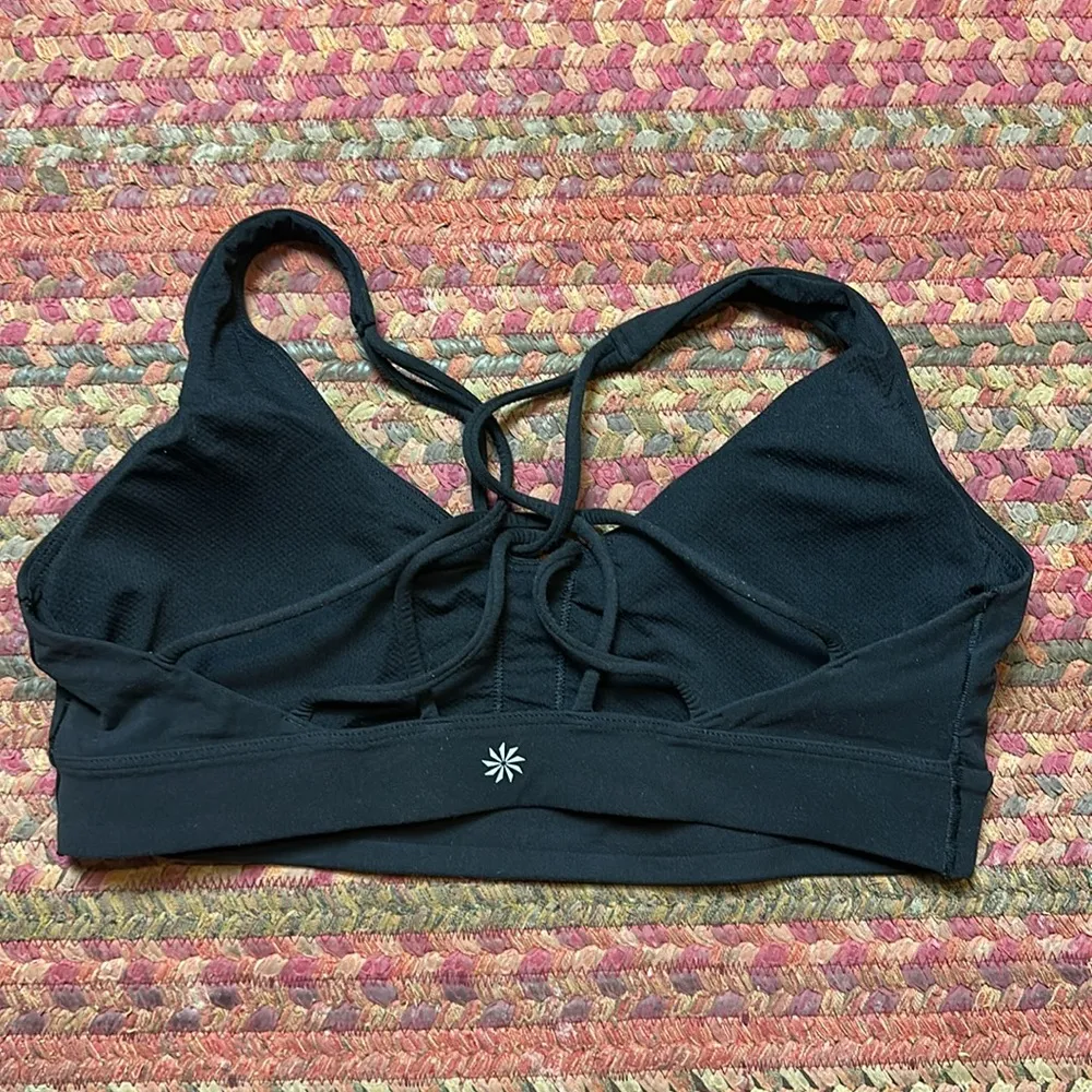 ATHLETA BLACK STRAPPY SPORTS BRA - Image 2