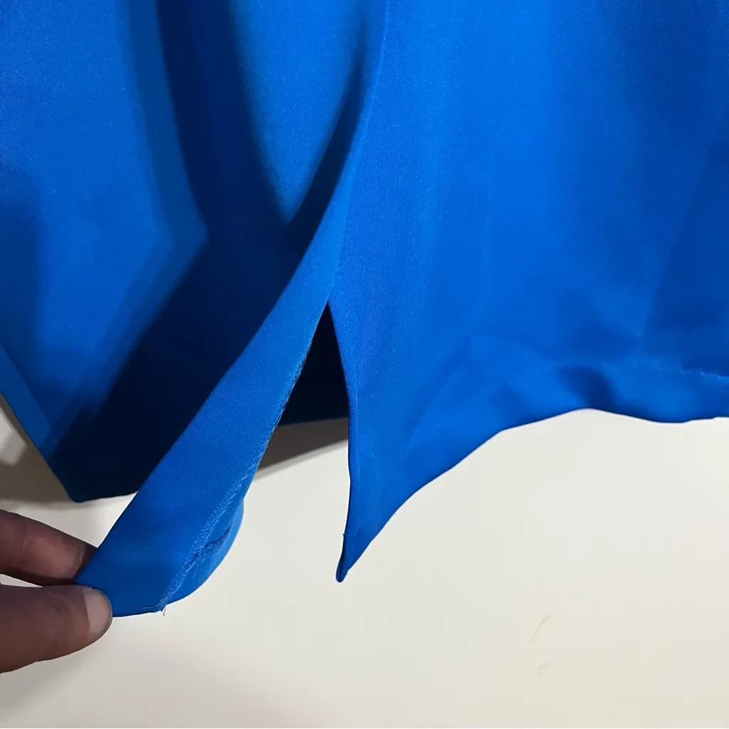 Women’s Ivanka Trump Sleeveless Blue Bodycon‎ Dress Silver Hardware Size Large - Image 10