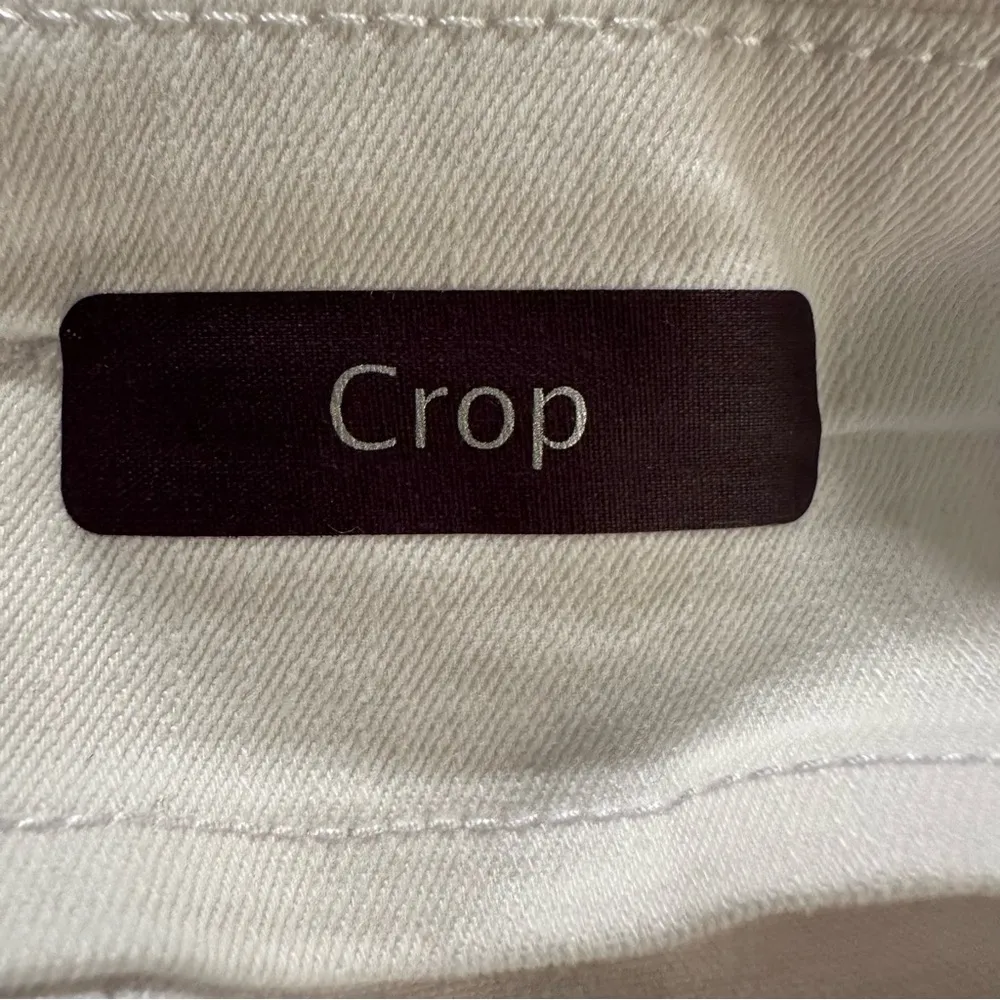 NWOT Gloria Vanderbilt High Rise Crop White Belted Trouser Jeans Size 16 - Image 6