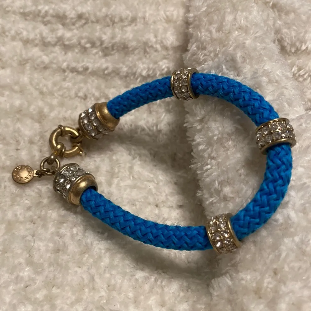 Jcrew Blue Rope Bracelet with Rhinestones - Image 2