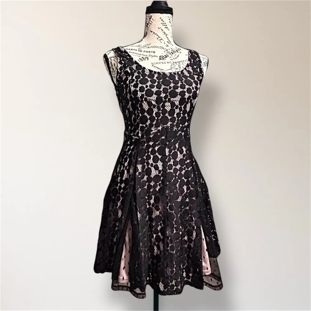 Disney Minnie Rocks the Dots Black Polka Dot Lace Mini Dress Whimsigoth Witchy S - Image 2