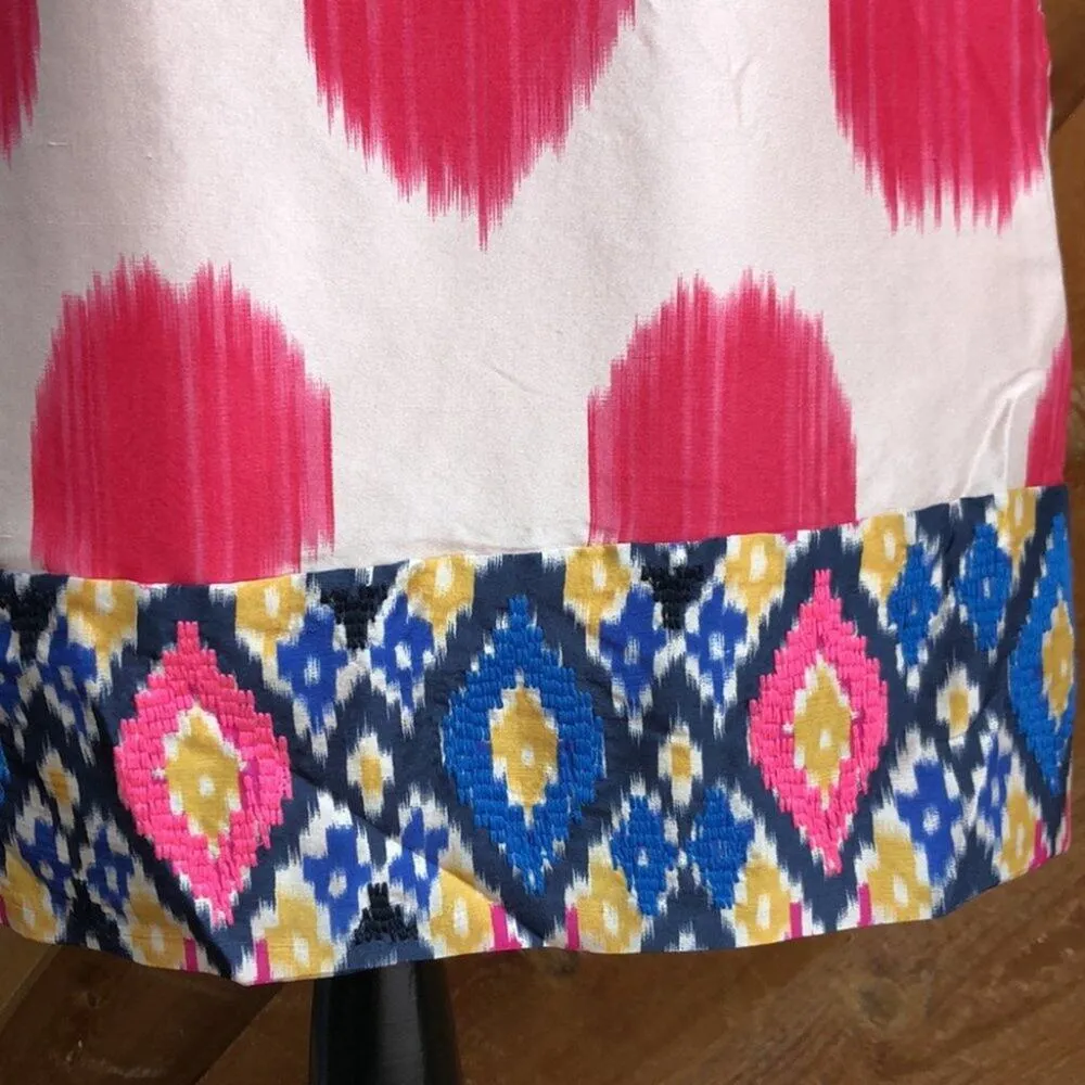 Maeve Anthropologie Pink Polka Dot Skirt Silk Size Small - Image 3