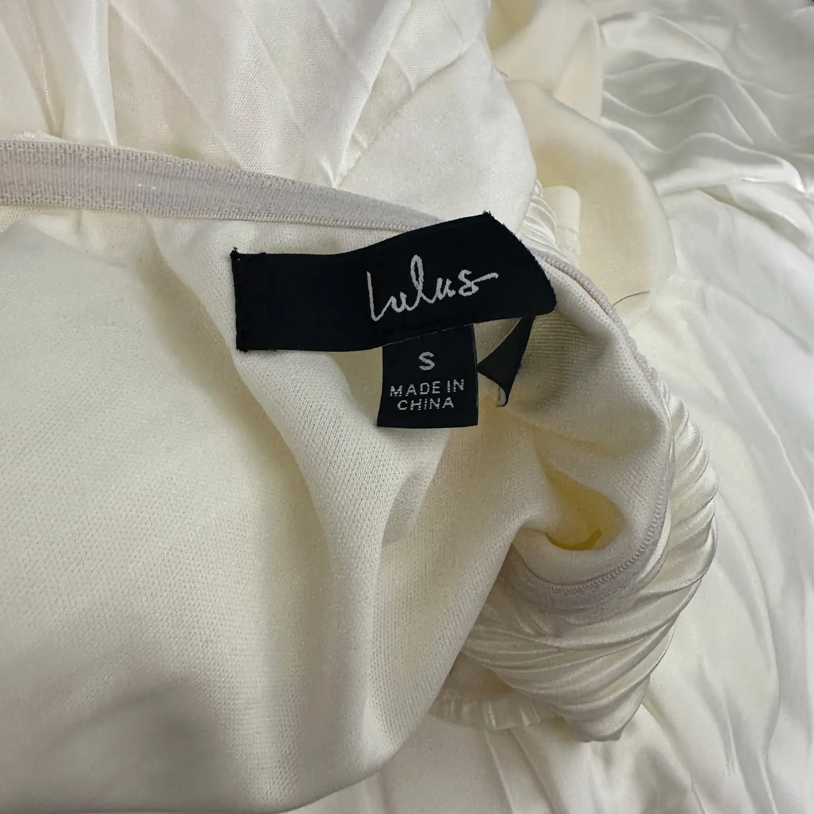 Lulus White One Shoulder Pleated Midi Dress M Grecian Formal Prom Wedding - Image 9