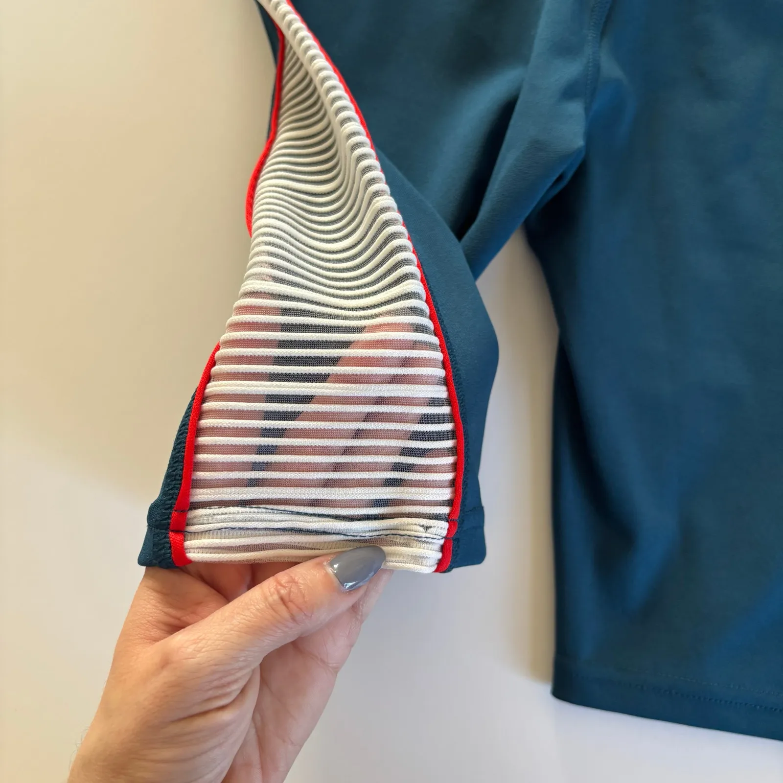 Kimberly Teal Athletic Cycling Shorts Mesh Sides Women’s Medium Sporty Stretchy - Image 6