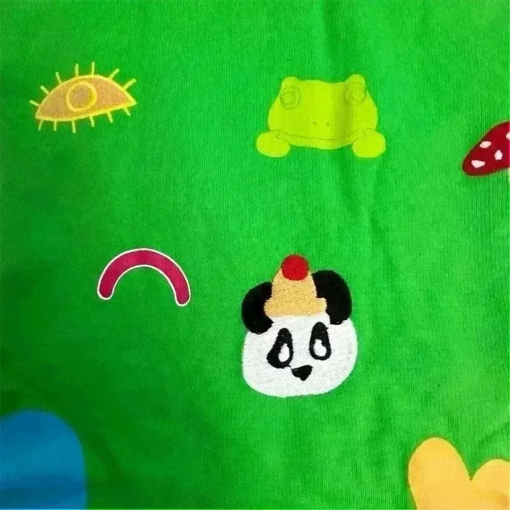 ASOS “Native Youth” Oversized Green Sweatshirt Fox Panda Embroidery Adult Small - Image 13