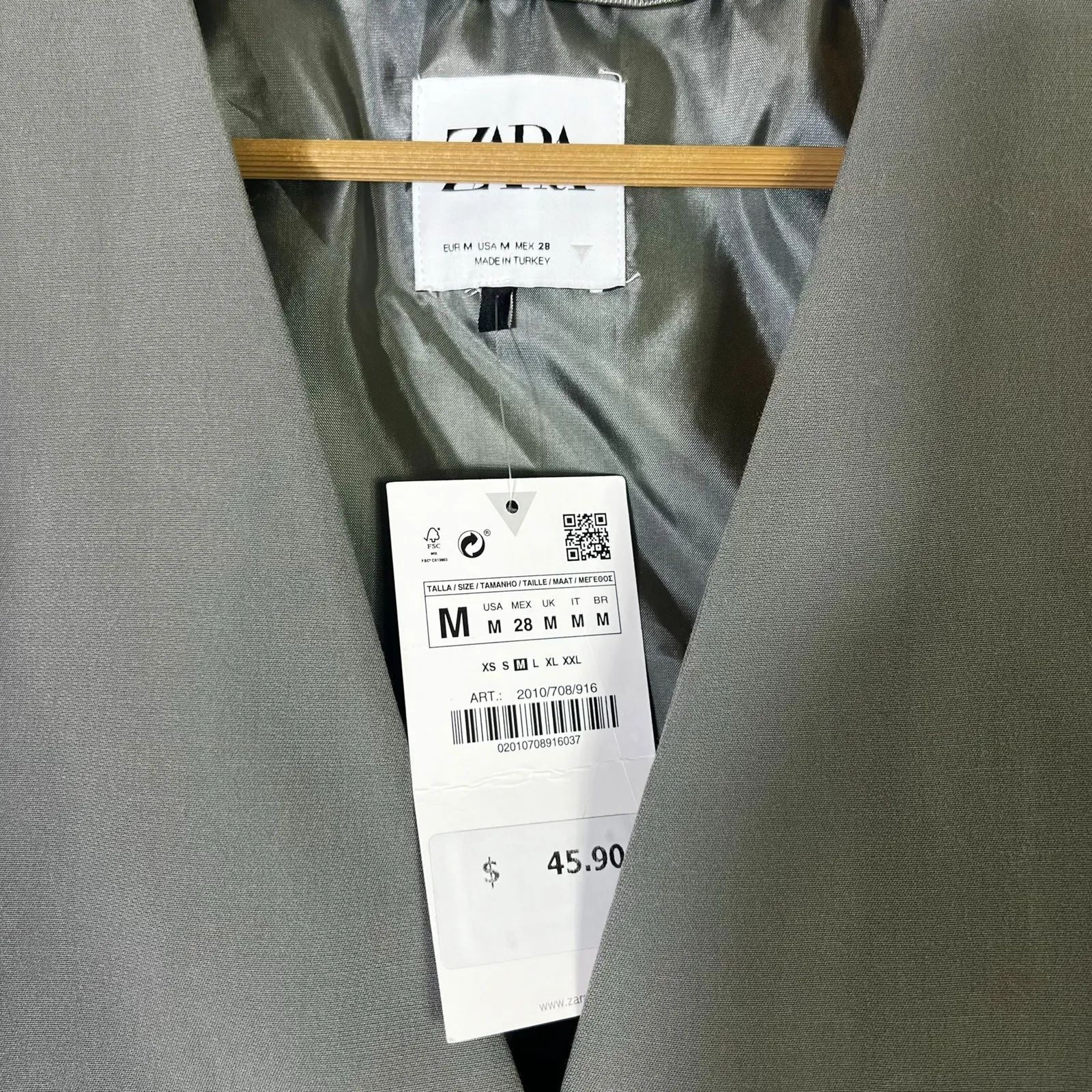 NWT Zara Tailored Vest Womens M Gray Minimalist Workwear Chic Corporate Career - Image 3