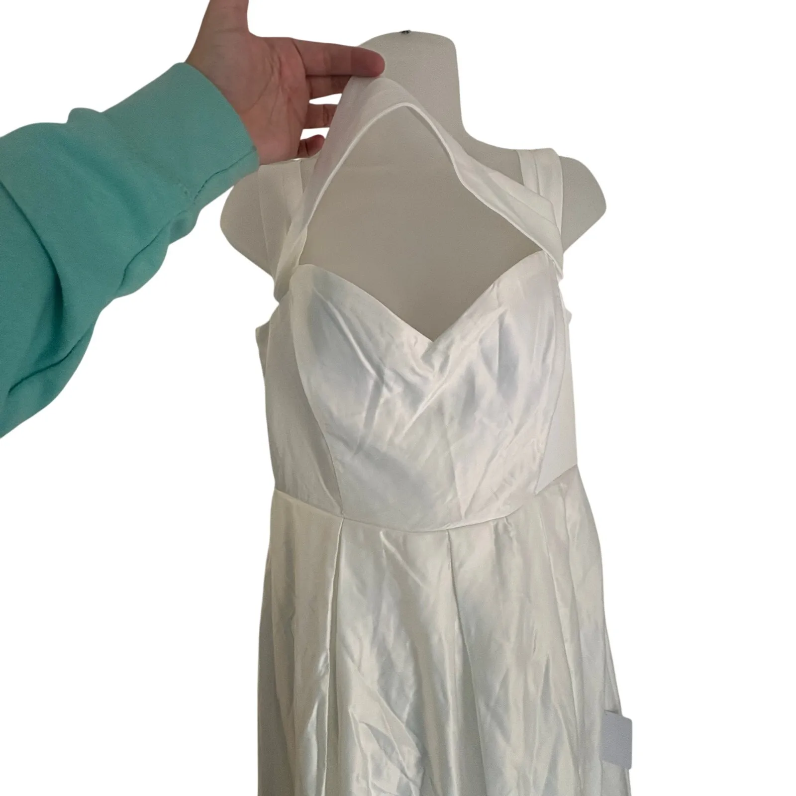 Lulu's Extraordinary Vow Off Shoulder Wedding Dress White XL Pockets A-Line - Image 4