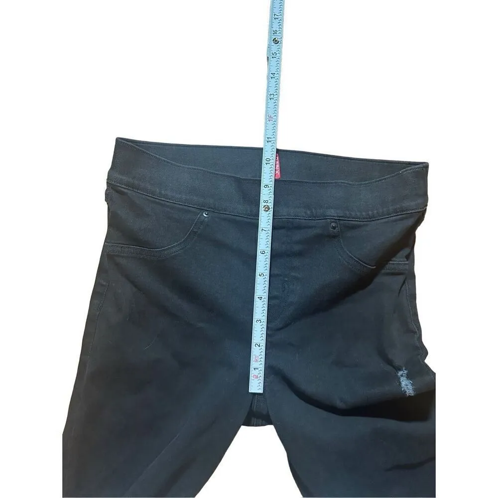 Spanx Distressed Skinny Jeans In Vintage Black Sz M - Image 5