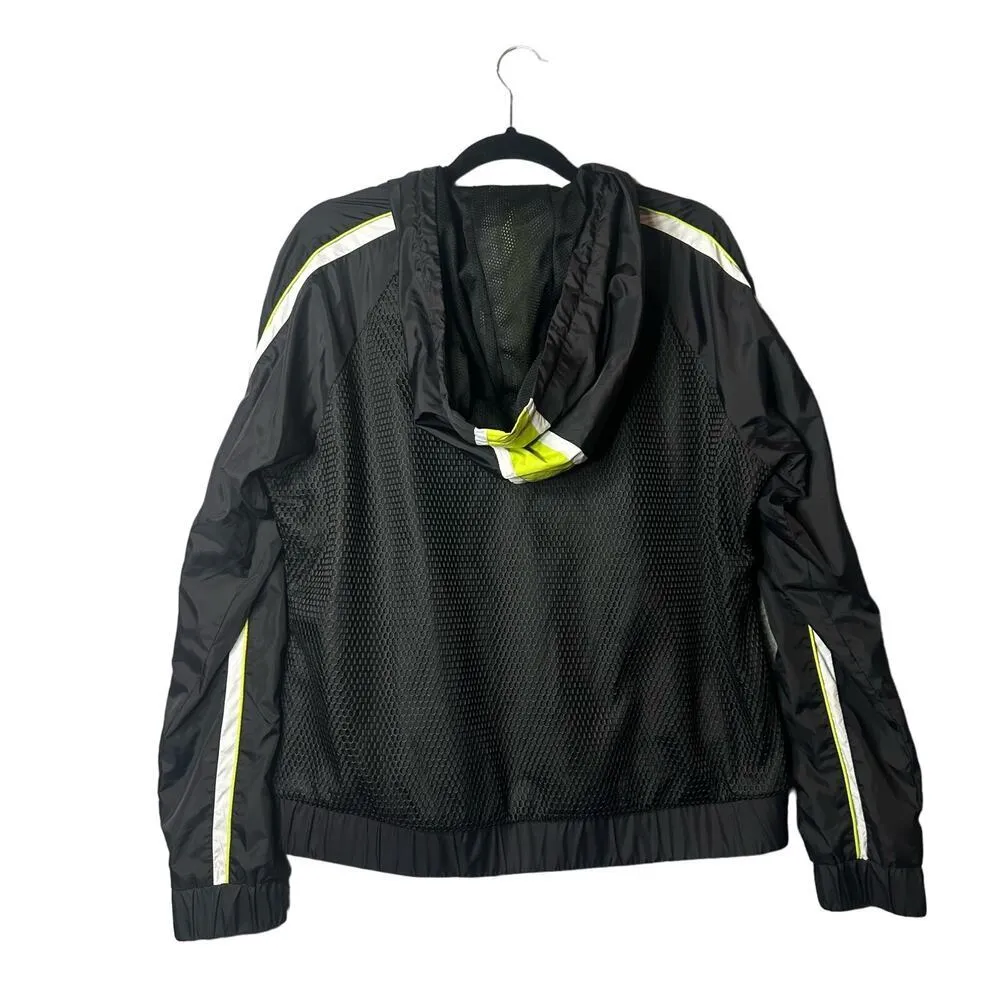 True Religion Jacket Womens XL Black Mesh Color Block Zip Up‎ Jacket NEW - Image 2