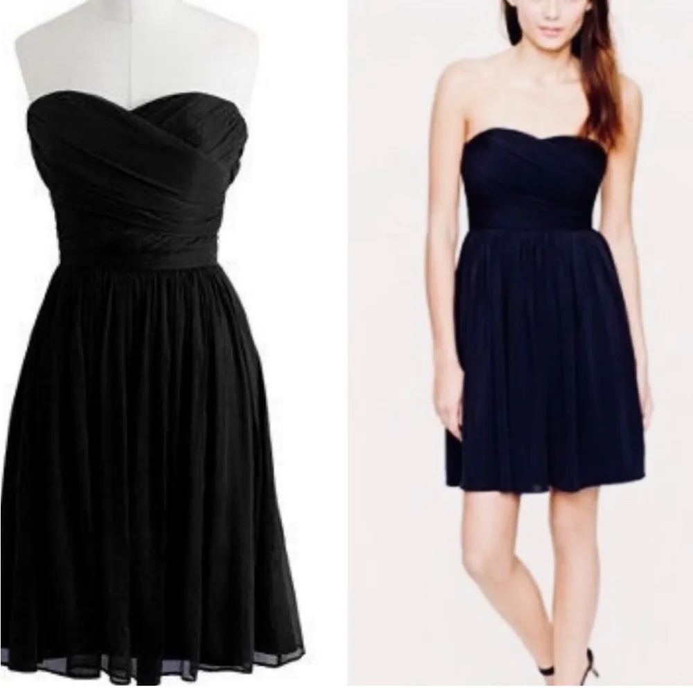 J Crew Silk Chiffon Arabella Cocktail Dress Black Size 6  EUC Party Formal - Image 4