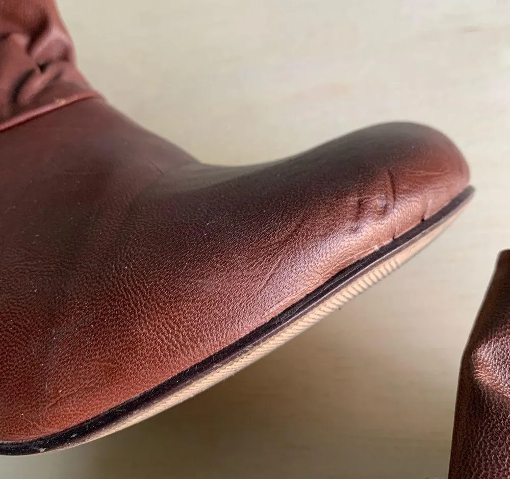 Brown Bow Tie Faux Leather Ankle Booties Heels Size 6 - Image 7