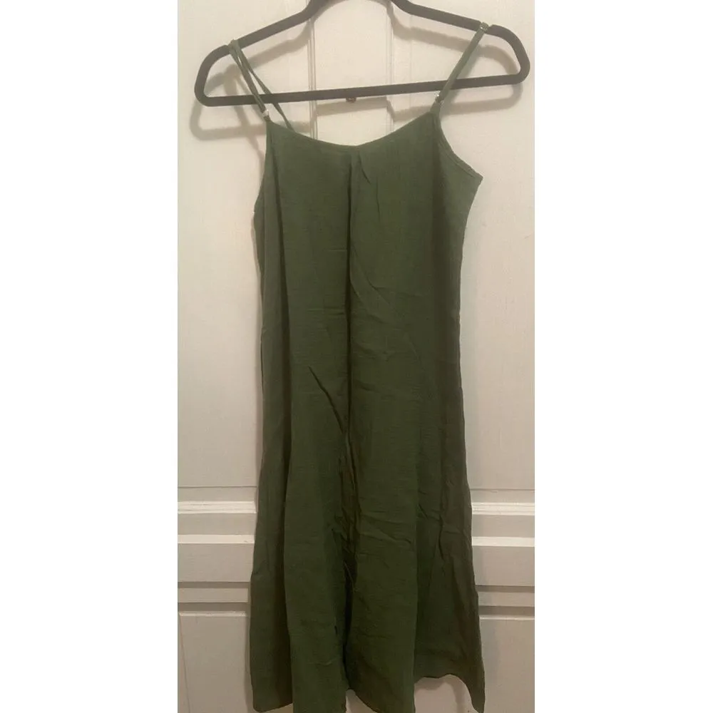 Citrine Della Dress Forest Green Size Small Spaghetti Straps Beach Resort‎ Wear - Image 2