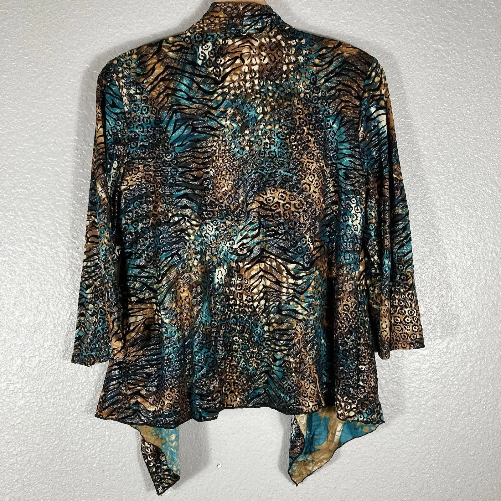 Y2K Notations Velvet Burnout Top M Asymmetric Fairy Whimsigoth Ruffle Glitter - Image 7