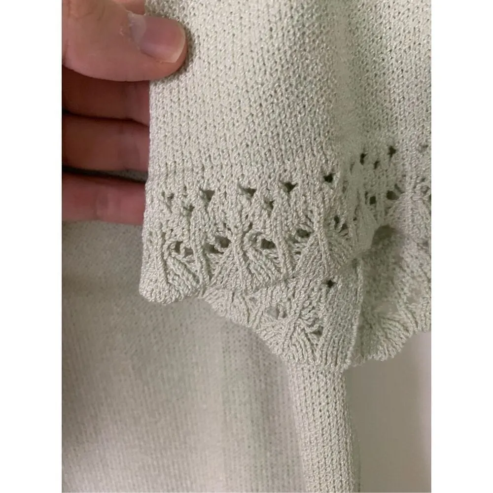 St. John Collection by Marie Gray knit lacey sweater cardigan women's size 12 - Image 5