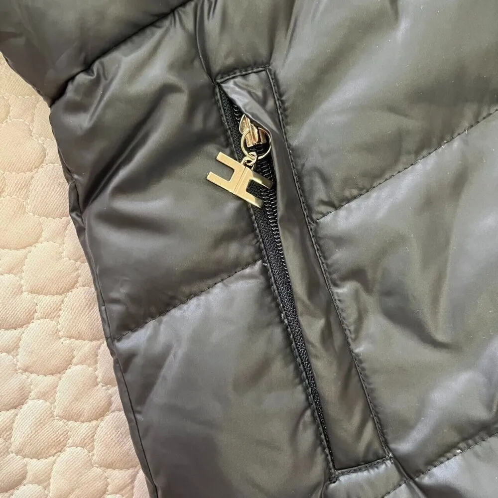 NWT Elisabetta Franchi Black Down Jacket With Hood SZ 42 M Removable sleeves Size M - Image 7