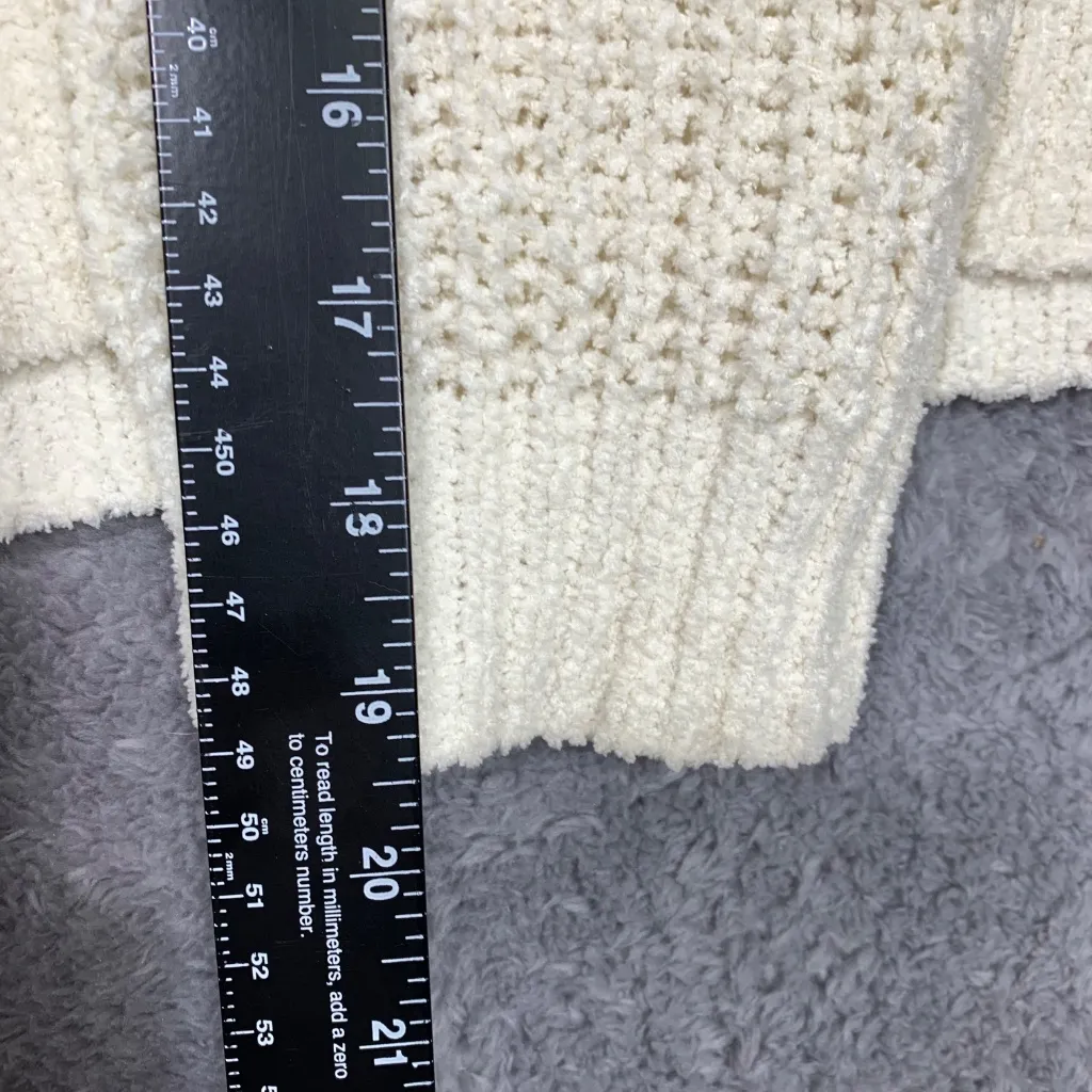 Moral Fiber Women’s Cream Cable Knit Turtleneck Sweater Size M Polyester Chunky - Image 5