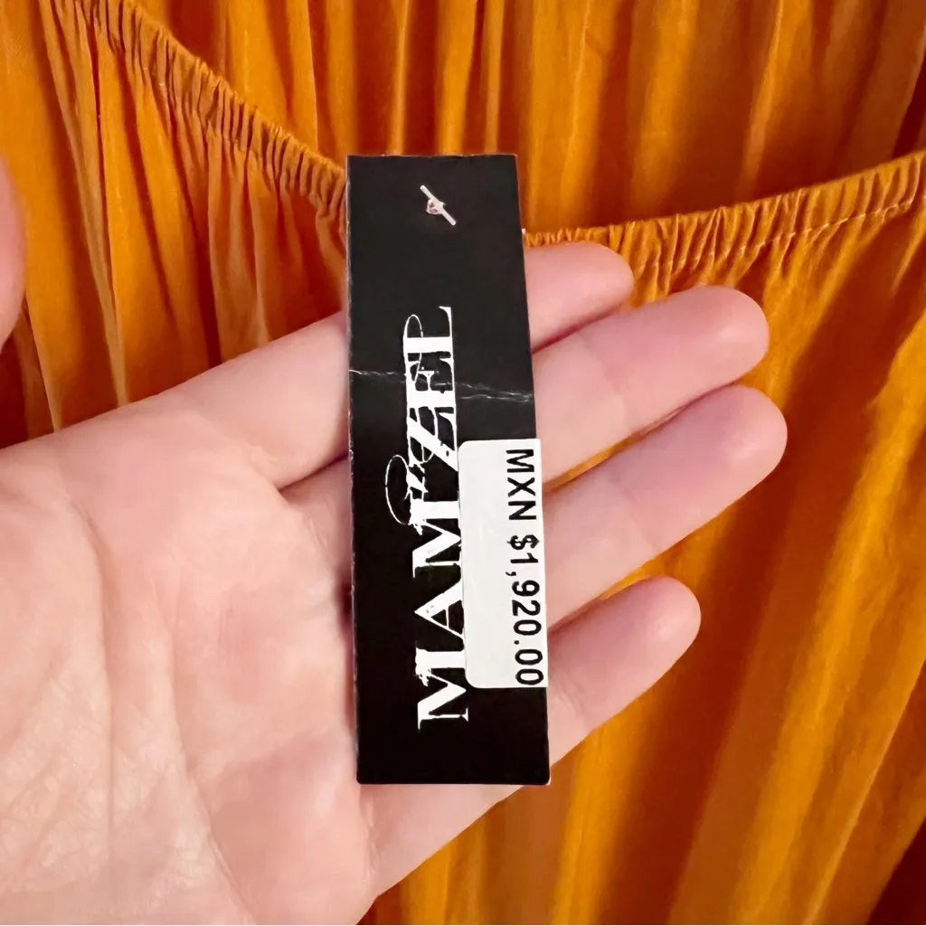 Mamzel Orange Ombre Maxi Dress NEW One Size Adjustable Tie Straps Beaded Neck - Image 10