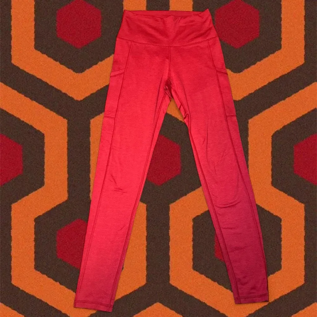 Aerie Women’s High-Waisted Yoga Activewear Bright Red Leggings - Image 3