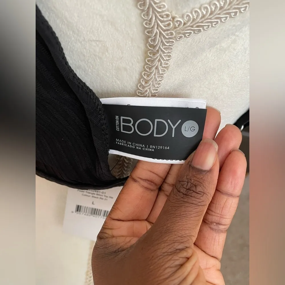 Cotton On Body Fixed Triangle Rib Bikini Top Size L NWT - Image 12