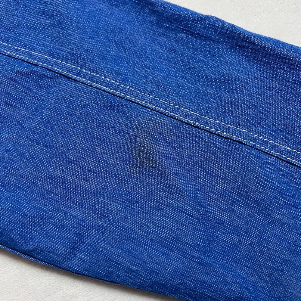 Denim&Co. Button Up Jean Jacket Size Medium Stretch Casual Western Rodeo Blue - Image 10