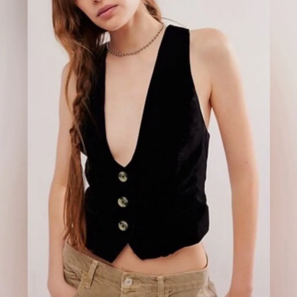 We The Free By Free People We Libby black velvet vest - Image 8