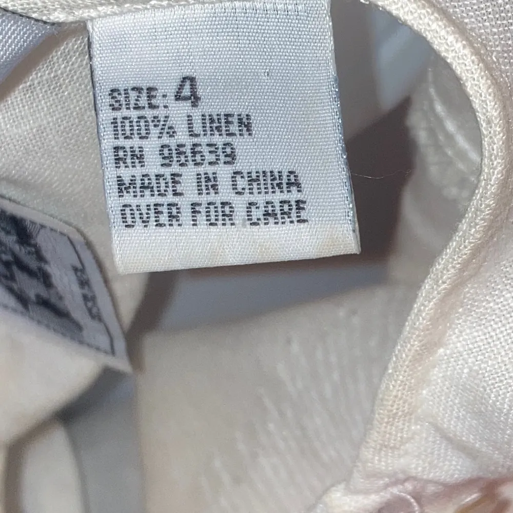 Cream Off White Carole Little Irish Linen Tunic Size 4 - Image 11