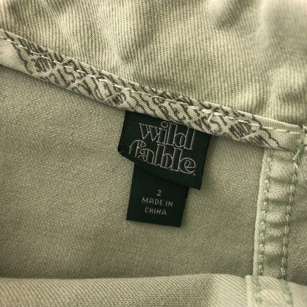 Wild Fable Denim Mini Skirt Stretch Gray Green 2 - Image 3