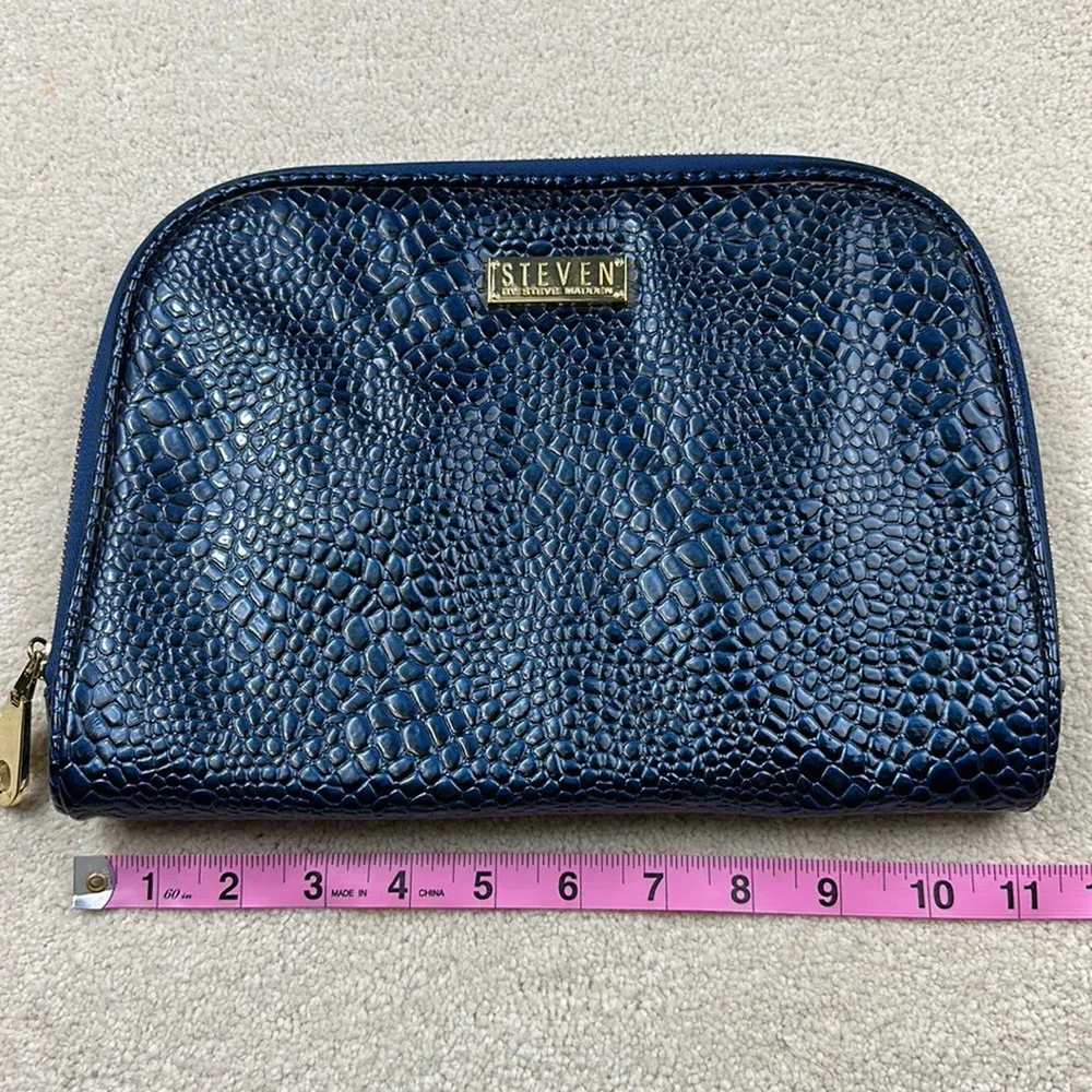 Steve Madden : Blue Metallic Alligator Bag - Image 5