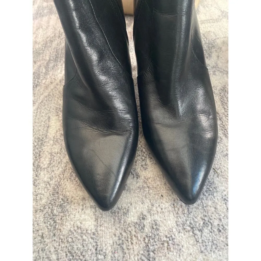 Via Spiga Madeline black Leather Stilettos Ankle Boots Booties size 7.5 - Image 8