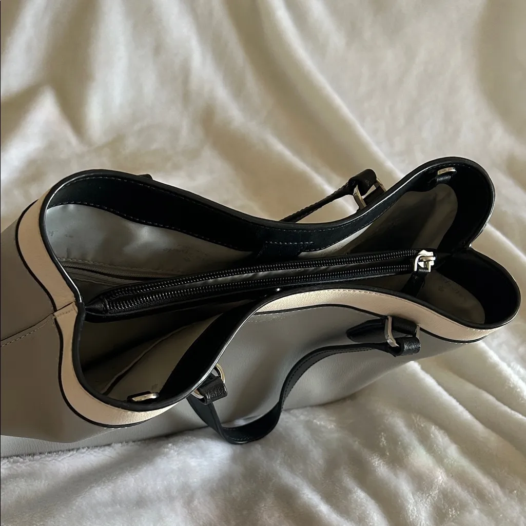 GUC KATE SPADE Sienna Color Block  Refined Grain Leather Satchel Nimbus Grey - Image 2