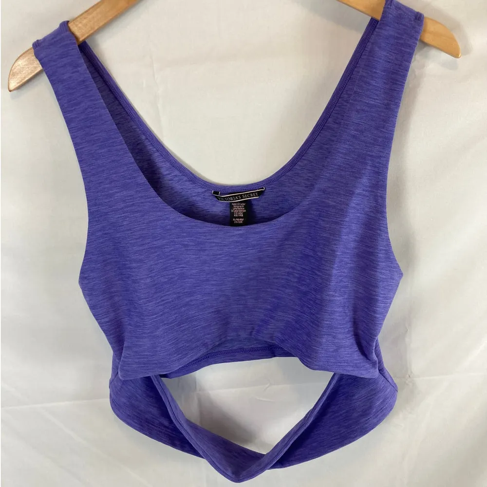 Victorias Secret Purple Cutout Crop Athletic Tank Size XL - Image 2