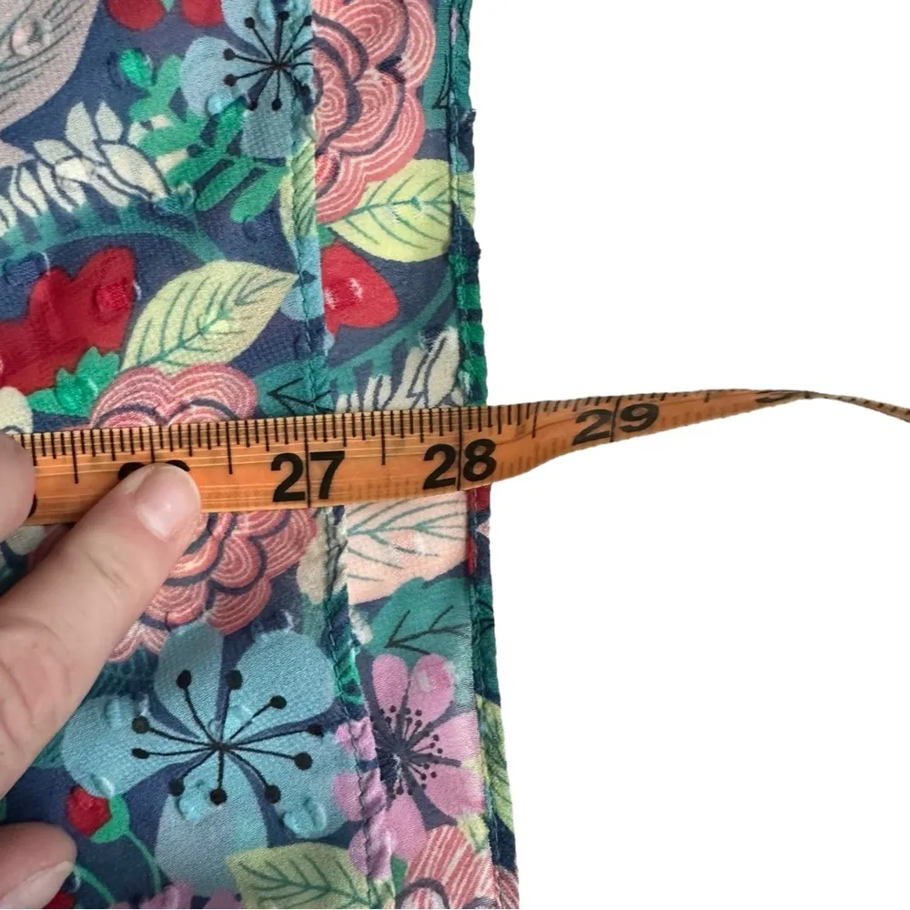 Floral Crochet Lace Teal Vneck Long Sleeve Blouse Size XXL - Image 8