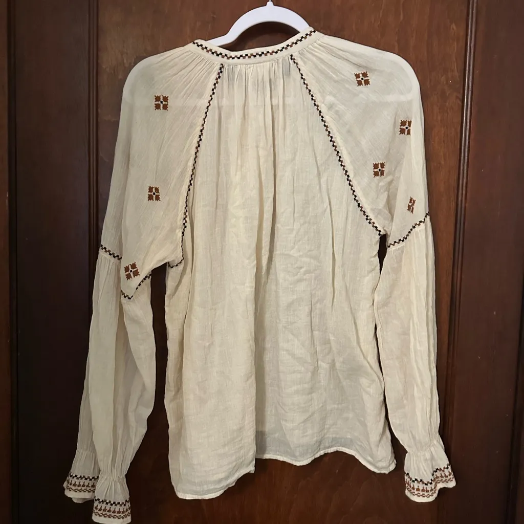 Hartford Alternative Classics Boho Embroidered Tunic Top Size 8 Orange - Image 3