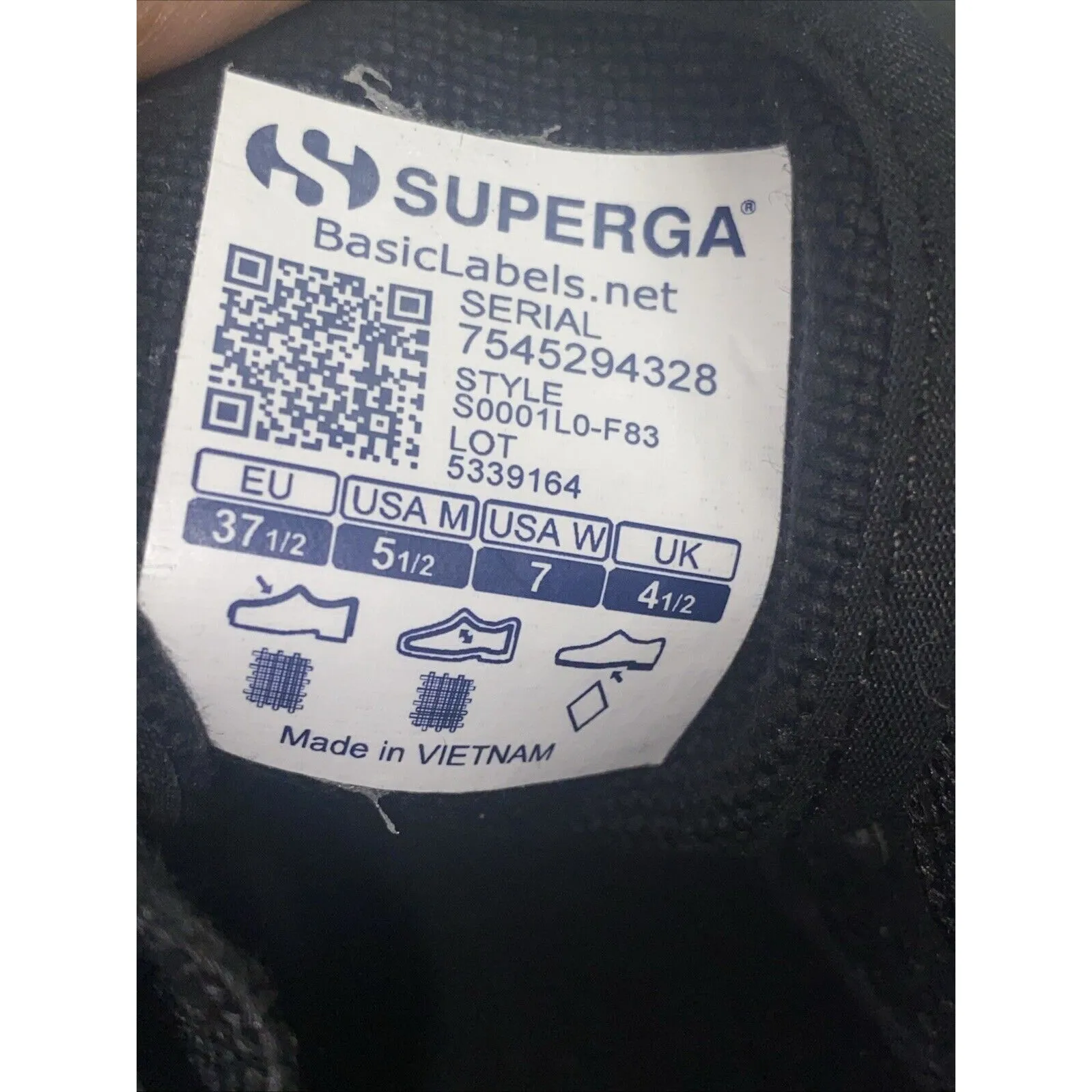 Superga 2790 Platform Sneaker in Black & White Sole Men 5.5 Women 7 - Image 9