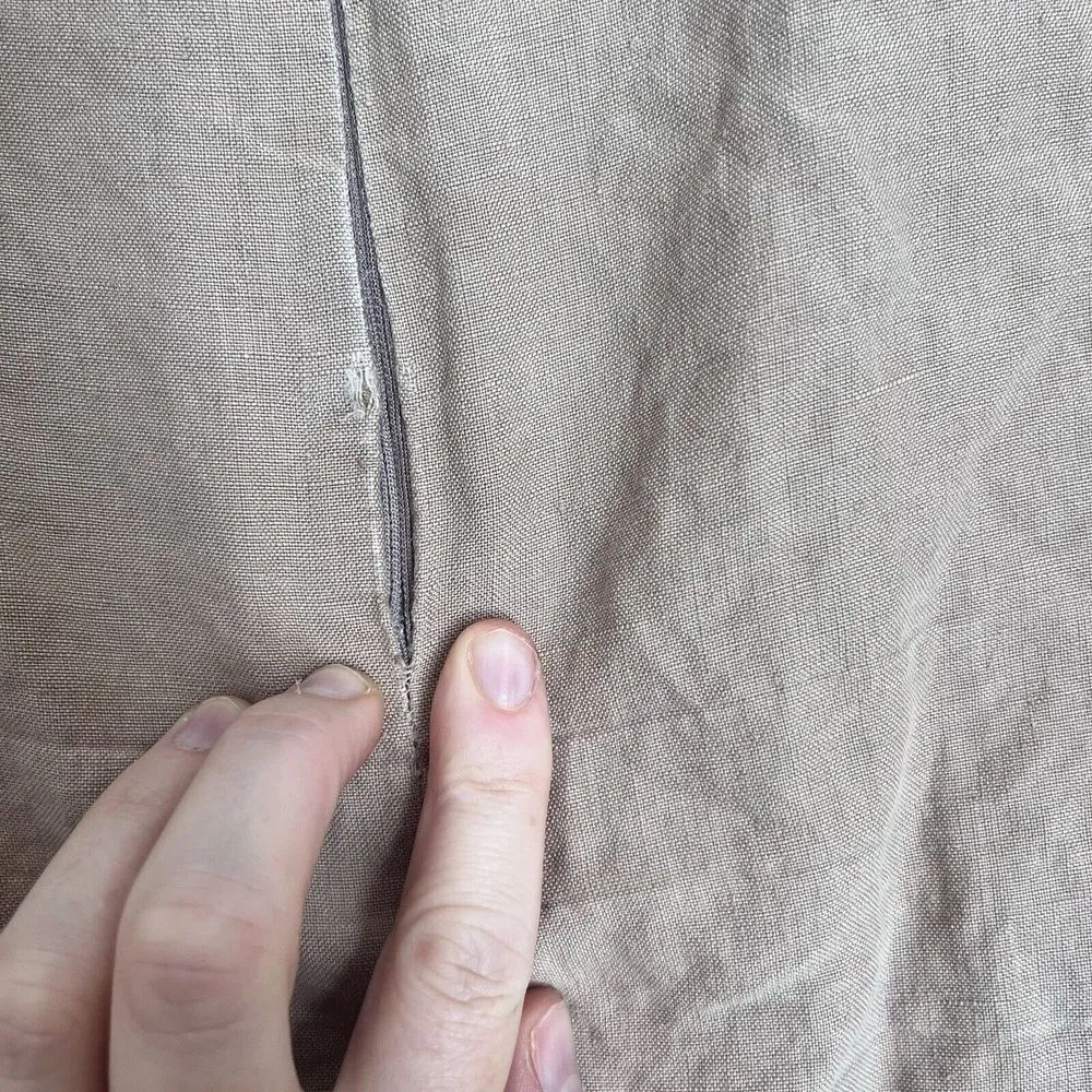 Y2K Vintage HAROLD'S Size‎ 10 Tan MAXI Floral SKIRT Women's Bohemian Linen READ - Image 6