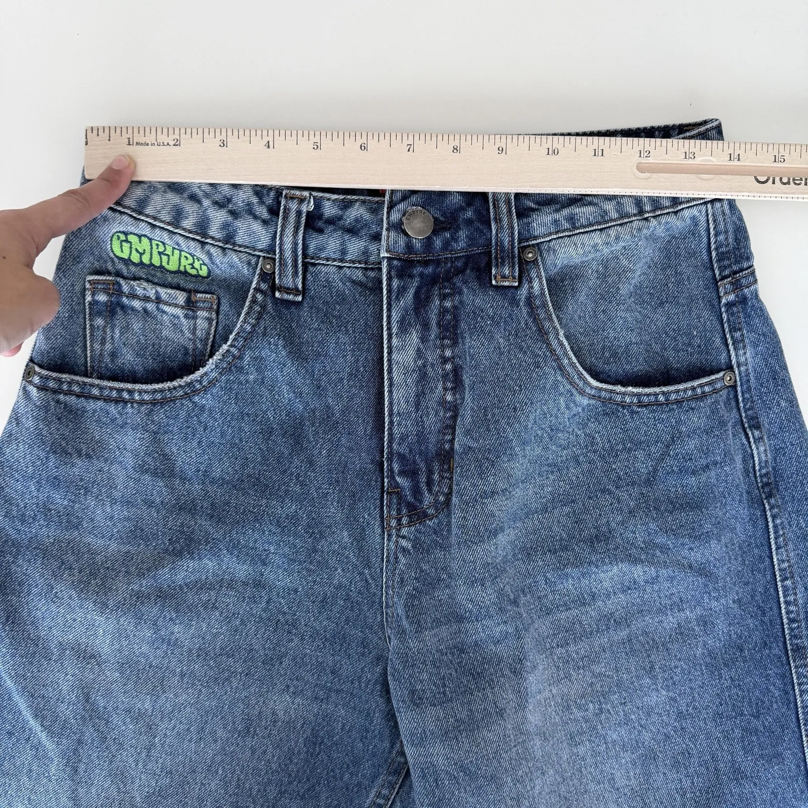 Empyre Jeans Womens 2 Blue Wide Leg Baggy Barrel Y2K Skater Streetwear Denim - Image 8